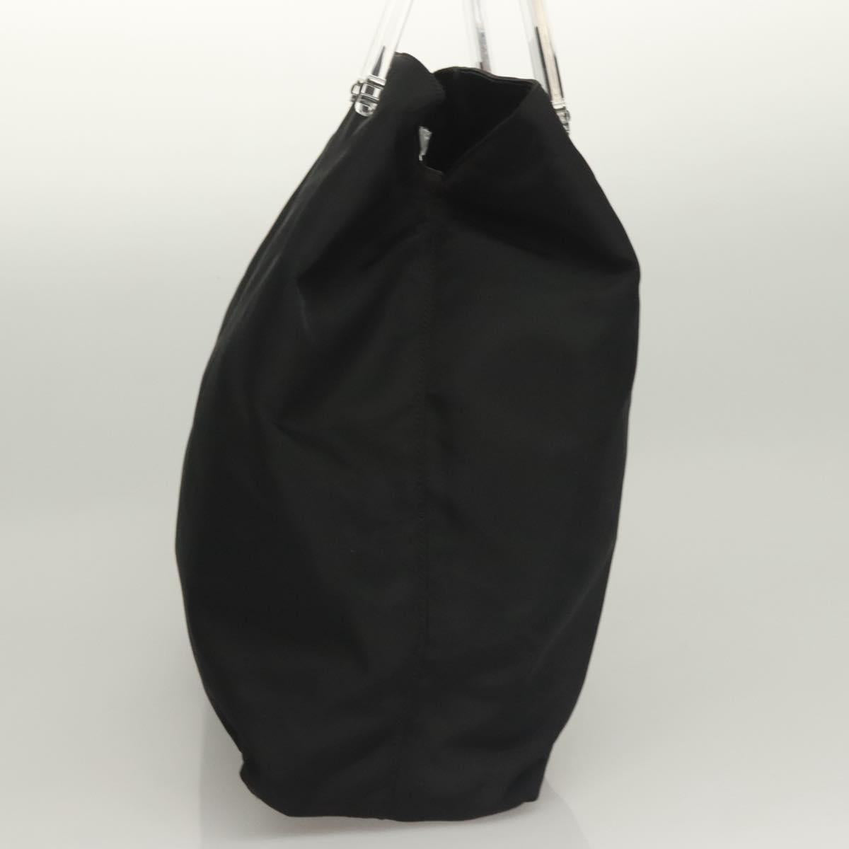 PRADA Hand Bag Nylon Black Silver Auth ti3274