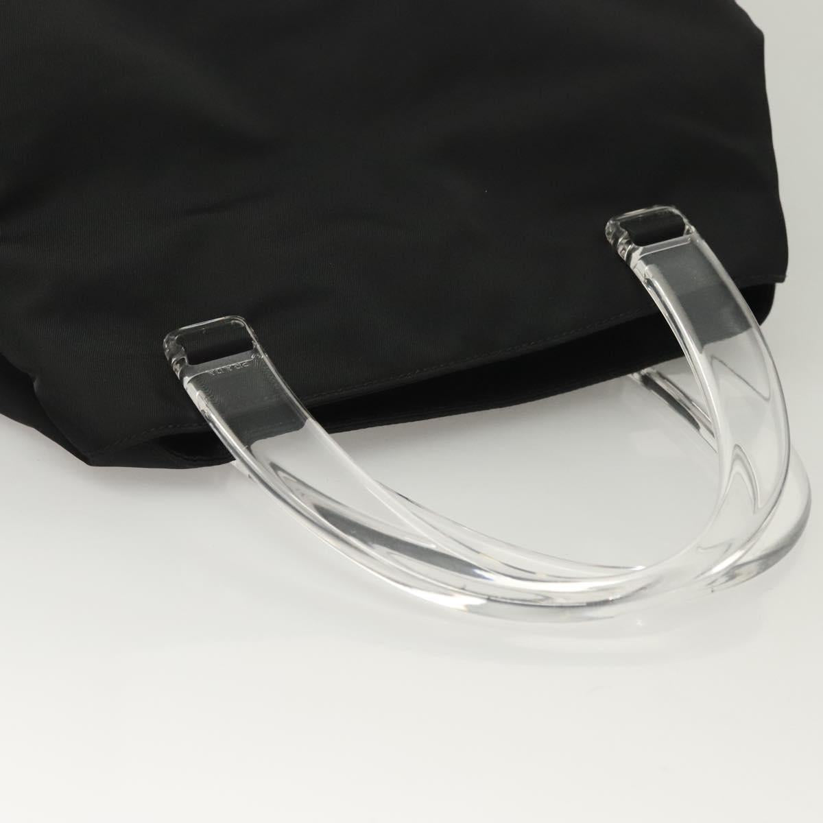 PRADA Hand Bag Nylon Black Silver Auth ti3274