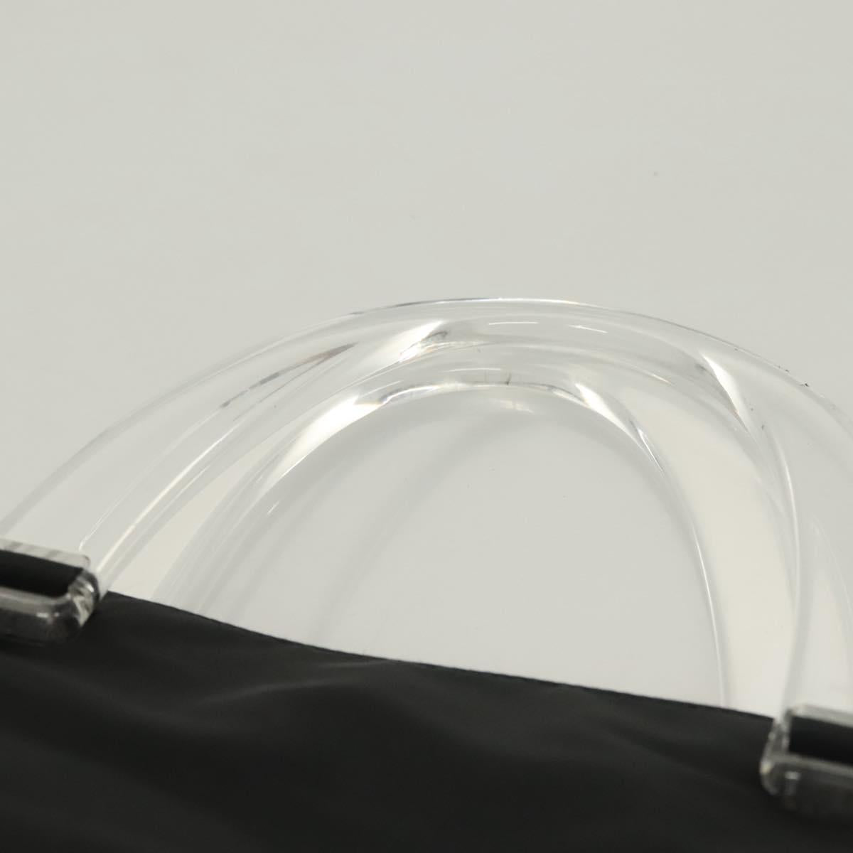 PRADA Hand Bag Nylon Black Silver Auth ti3274