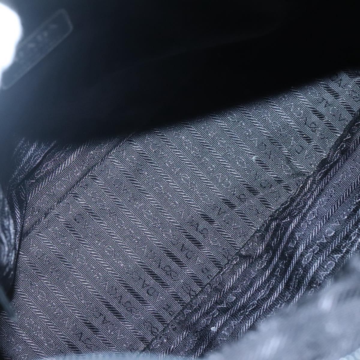 PRADA Tote Bag Nylon Black Silver Auth ti3279