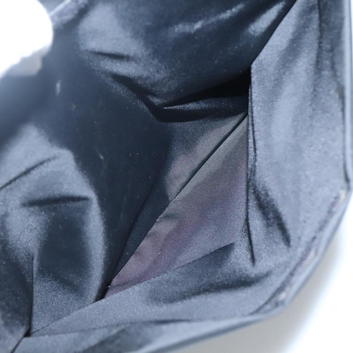 PRADA Tote Bag Nylon Black Silver Auth ti3279