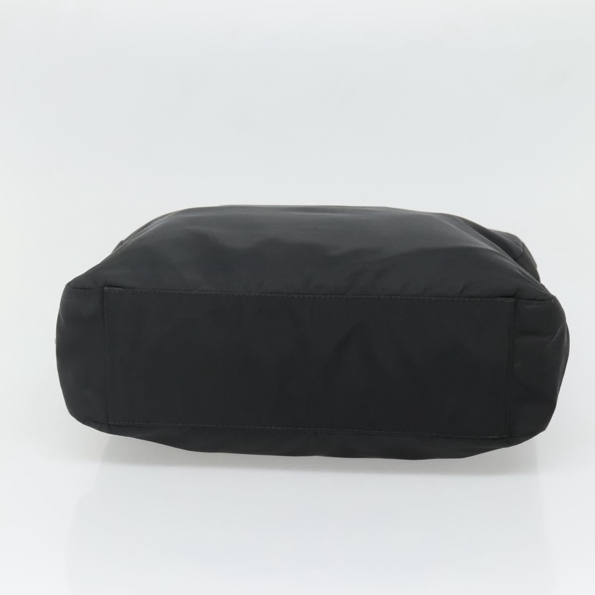 PRADA Tote Bag Nylon Black Silver Auth ti3279