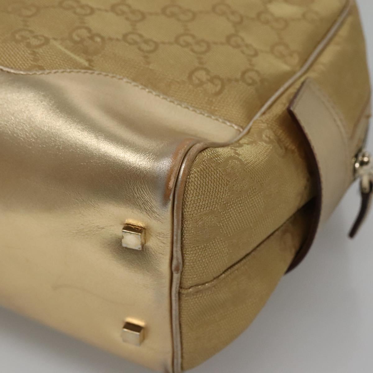 GUCCI GG Canvas Hand Bag Gold Tone 002 1115 Auth ti3284