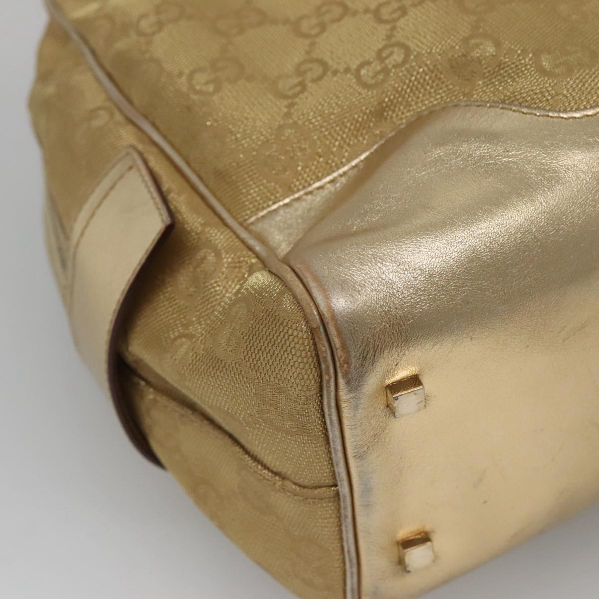 GUCCI GG Canvas Hand Bag Gold Tone 002 1115 Auth ti3284