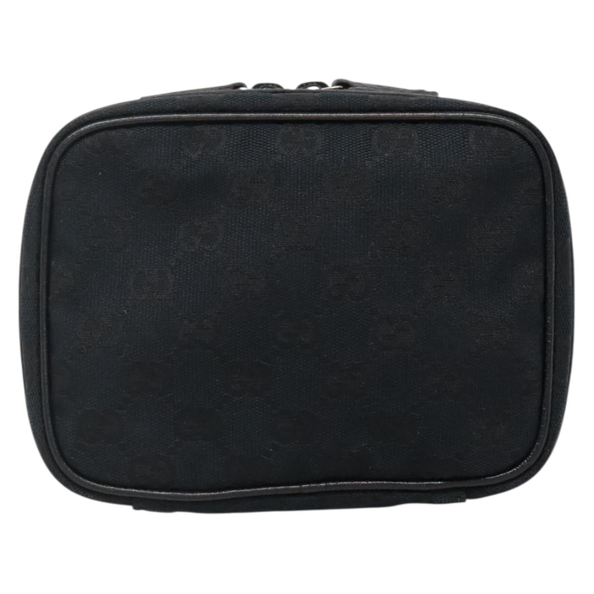 GUCCI GG Canvas Pouch Black 153129 Auth ti3305