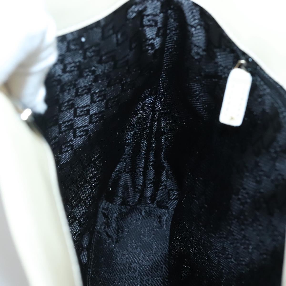 GUCCI Shoulder Bag Canvas White Gold 001 4231 Auth ti3314