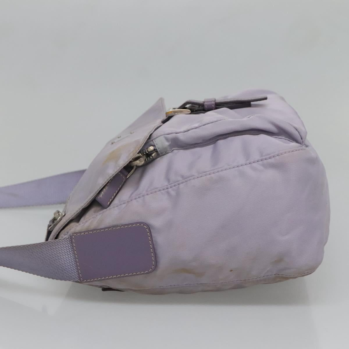 PRADA Shoulder Bag Nylon Purple Silver Auth ti3319