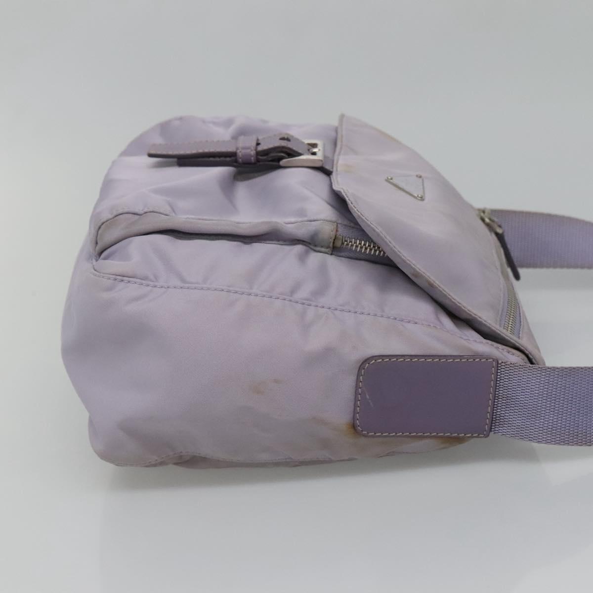 PRADA Shoulder Bag Nylon Purple Silver Auth ti3319