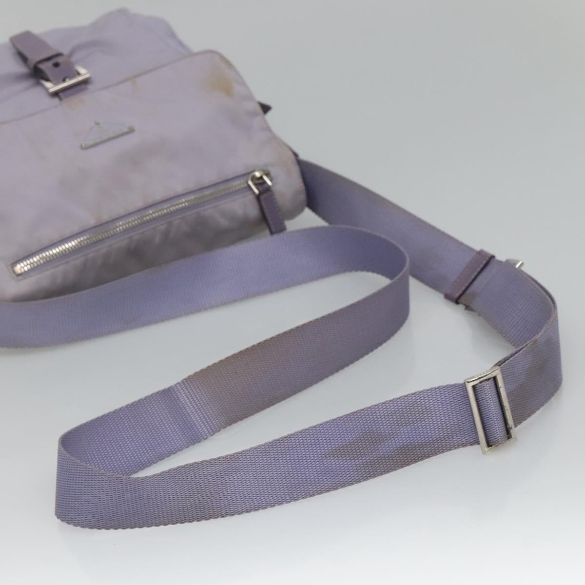 PRADA Shoulder Bag Nylon Purple Silver Auth ti3319