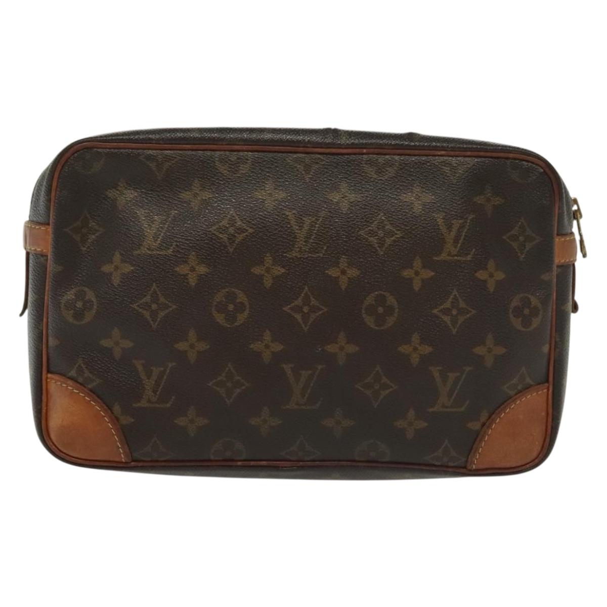 LOUIS VUITTON Monogram Compiegne 28 Clutch Bag M51845 LV Auth ti3333