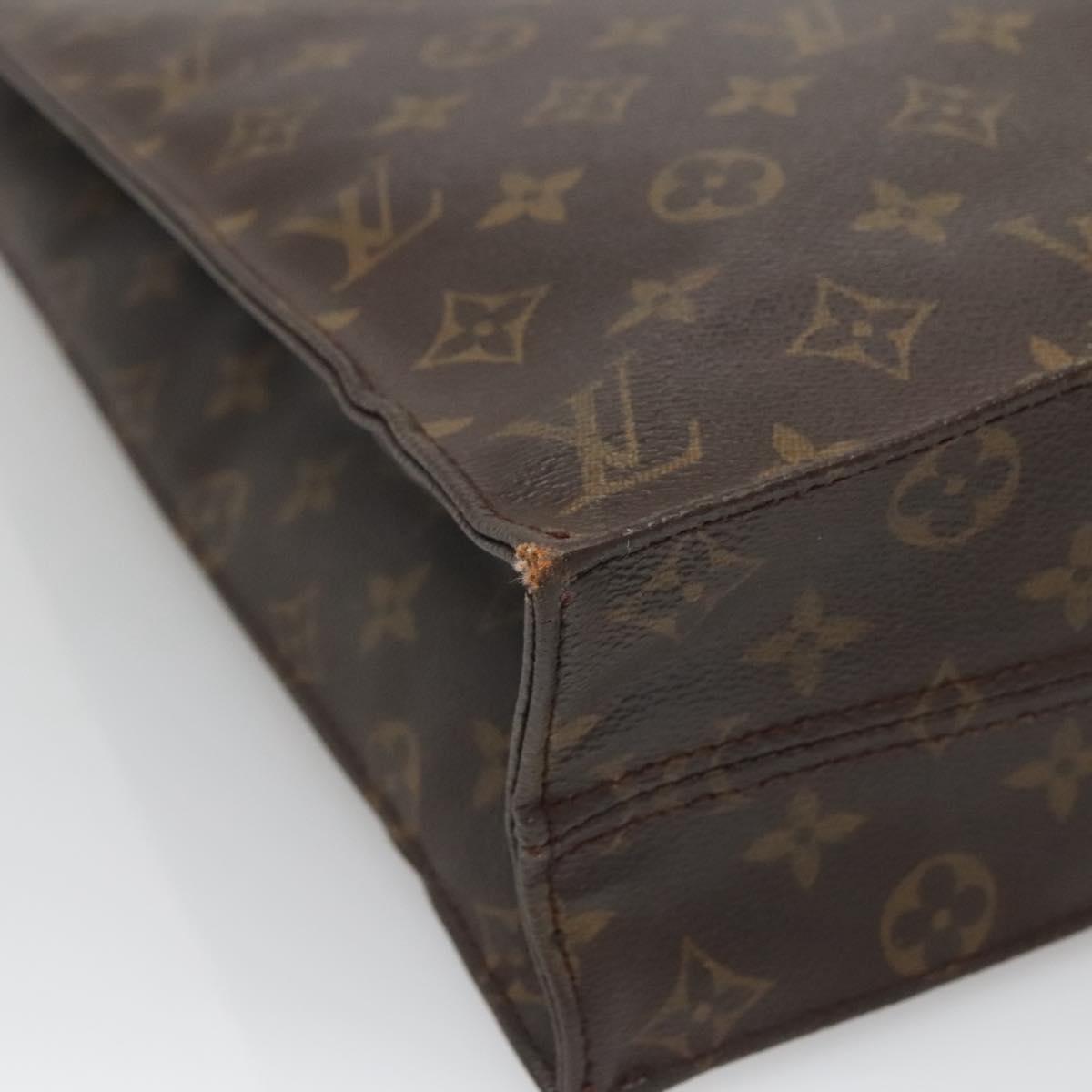 LOUIS VUITTON Monogram Sac Plat Hand Bag M51140 LV Auth ti3335