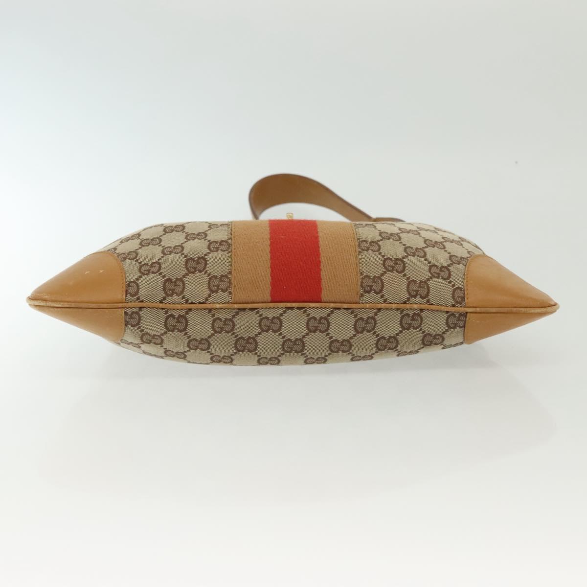 GUCCI GG Canvas Sherry Line Jackie Shoulder Bag Beige Gold 001 4057 Auth ti3339