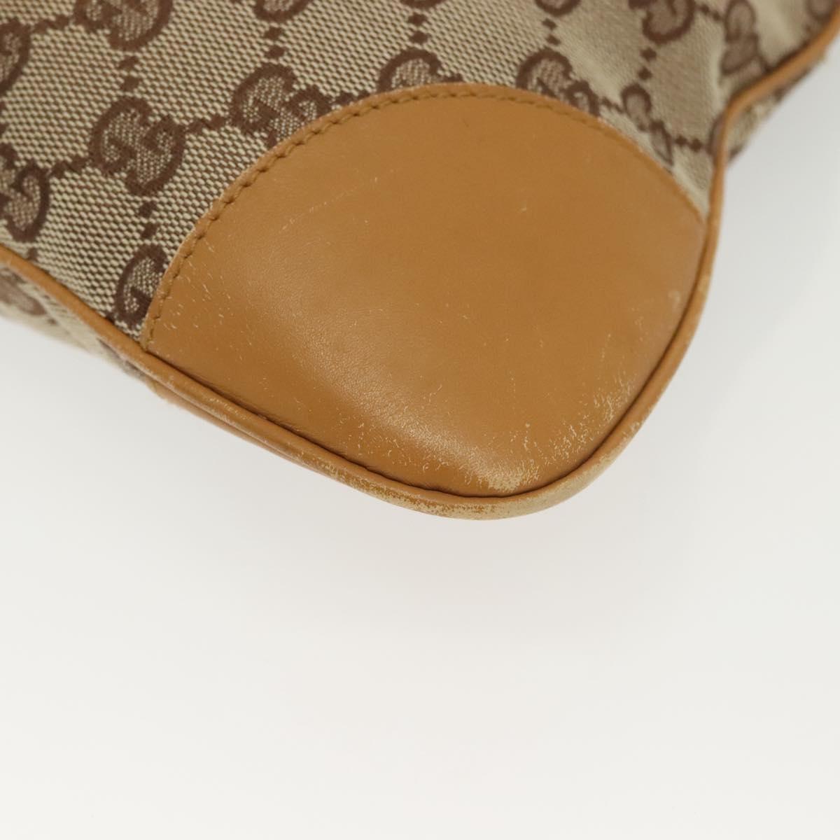 GUCCI GG Canvas Sherry Line Jackie Shoulder Bag Beige Gold 001 4057 Auth ti3339