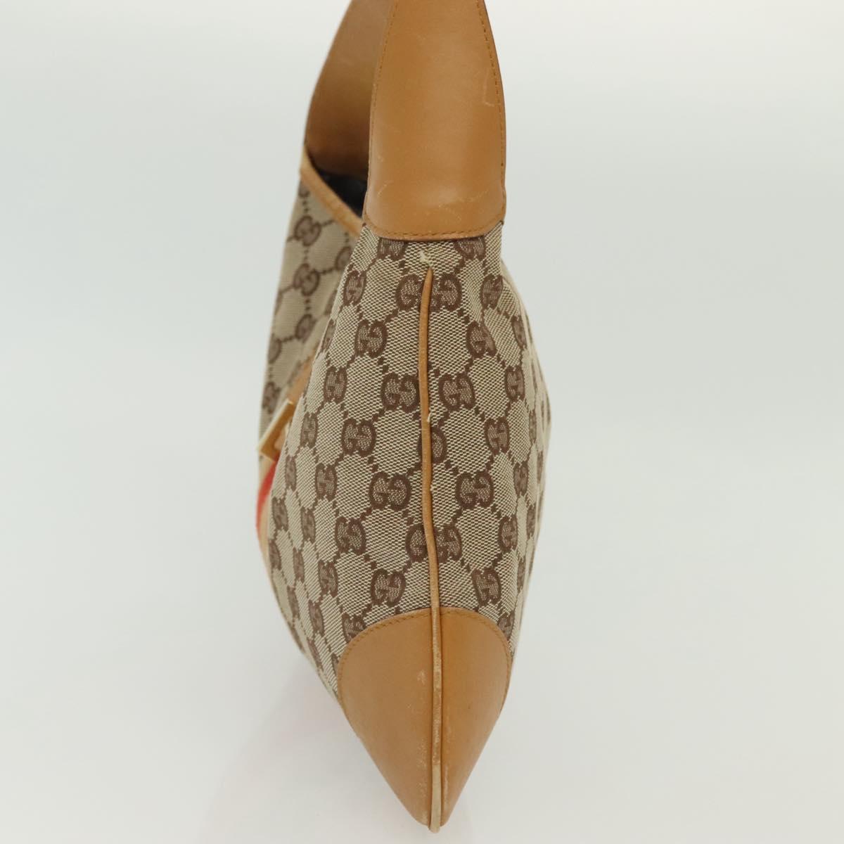 GUCCI GG Canvas Sherry Line Jackie Shoulder Bag Beige Gold 001 4057 Auth ti3339