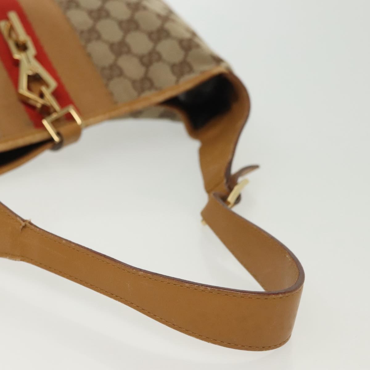 GUCCI GG Canvas Sherry Line Jackie Shoulder Bag Beige Gold 001 4057 Auth ti3339