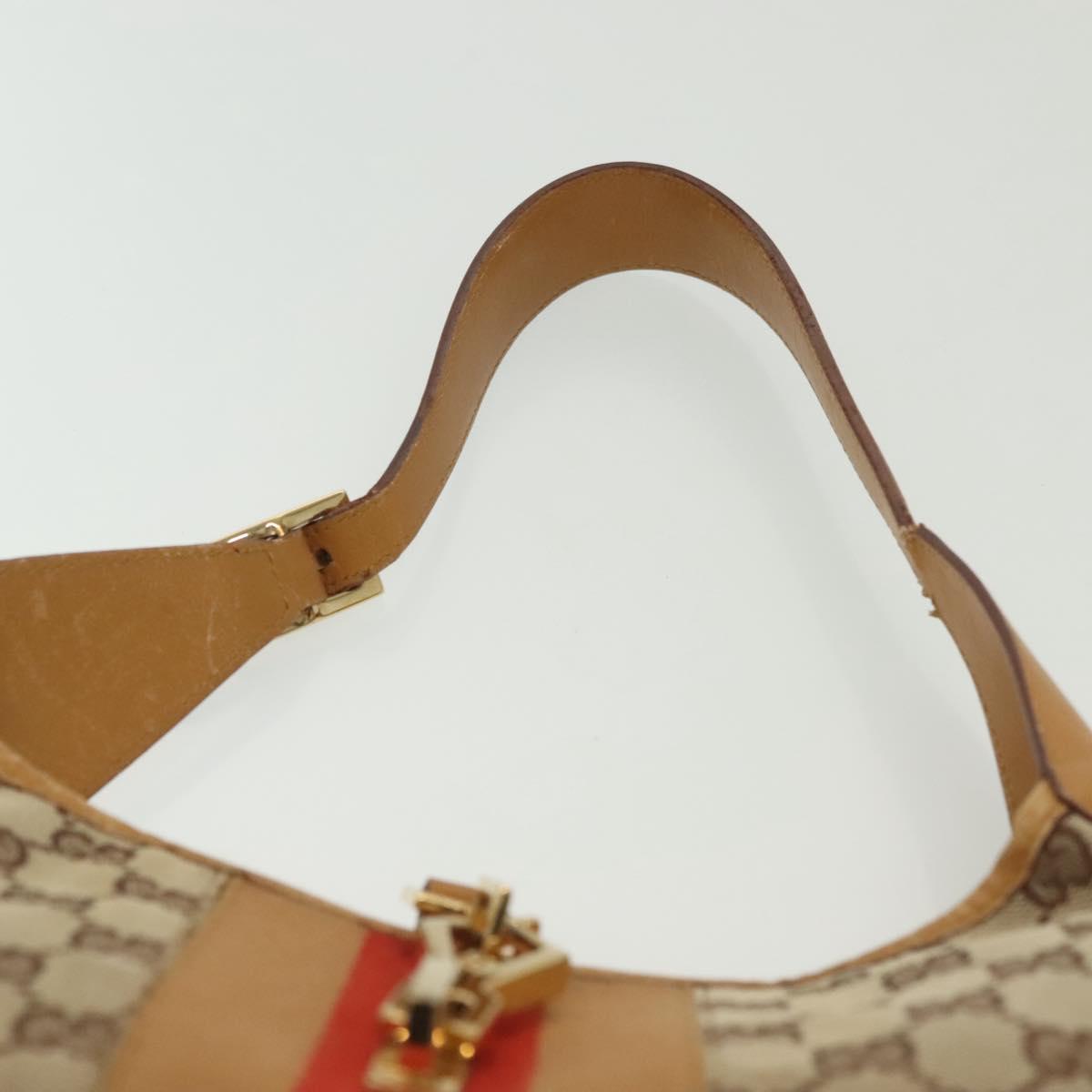GUCCI GG Canvas Sherry Line Jackie Shoulder Bag Beige Gold 001 4057 Auth ti3339