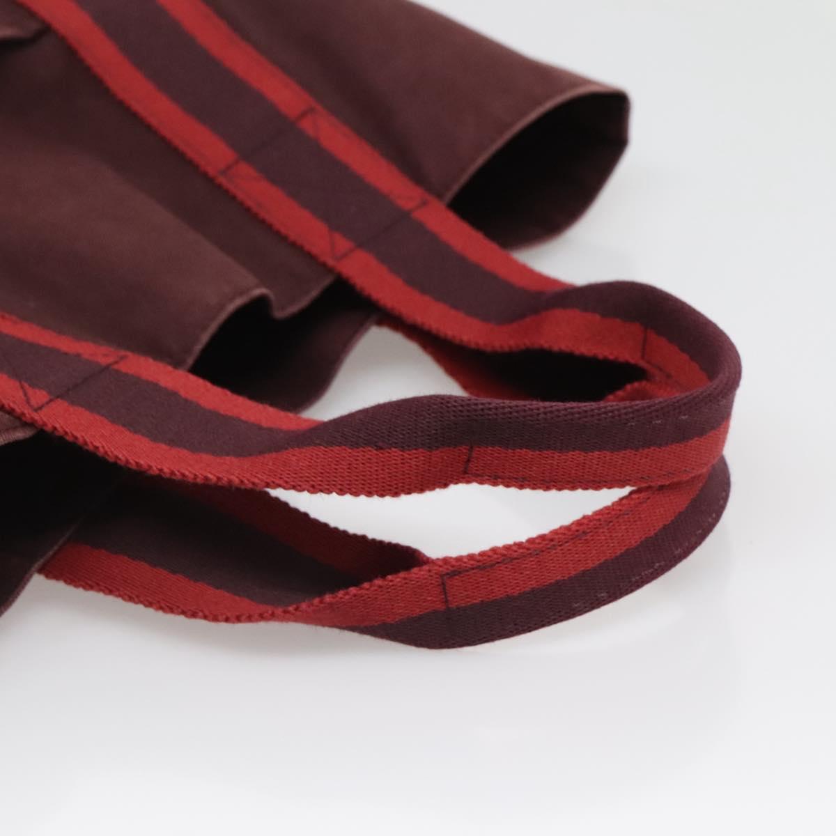 HERMES Fourre Tout Cabass Hand Bag Canvas Red Auth ti3345