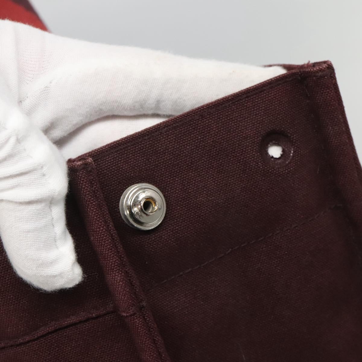 HERMES Fourre Tout MM Hand Bag Canvas Red Auth ti3347
