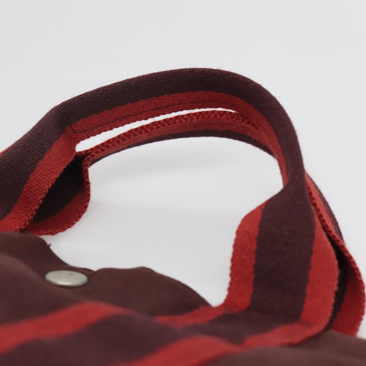 HERMES Fourre Tout MM Hand Bag Canvas Red Auth ti3347