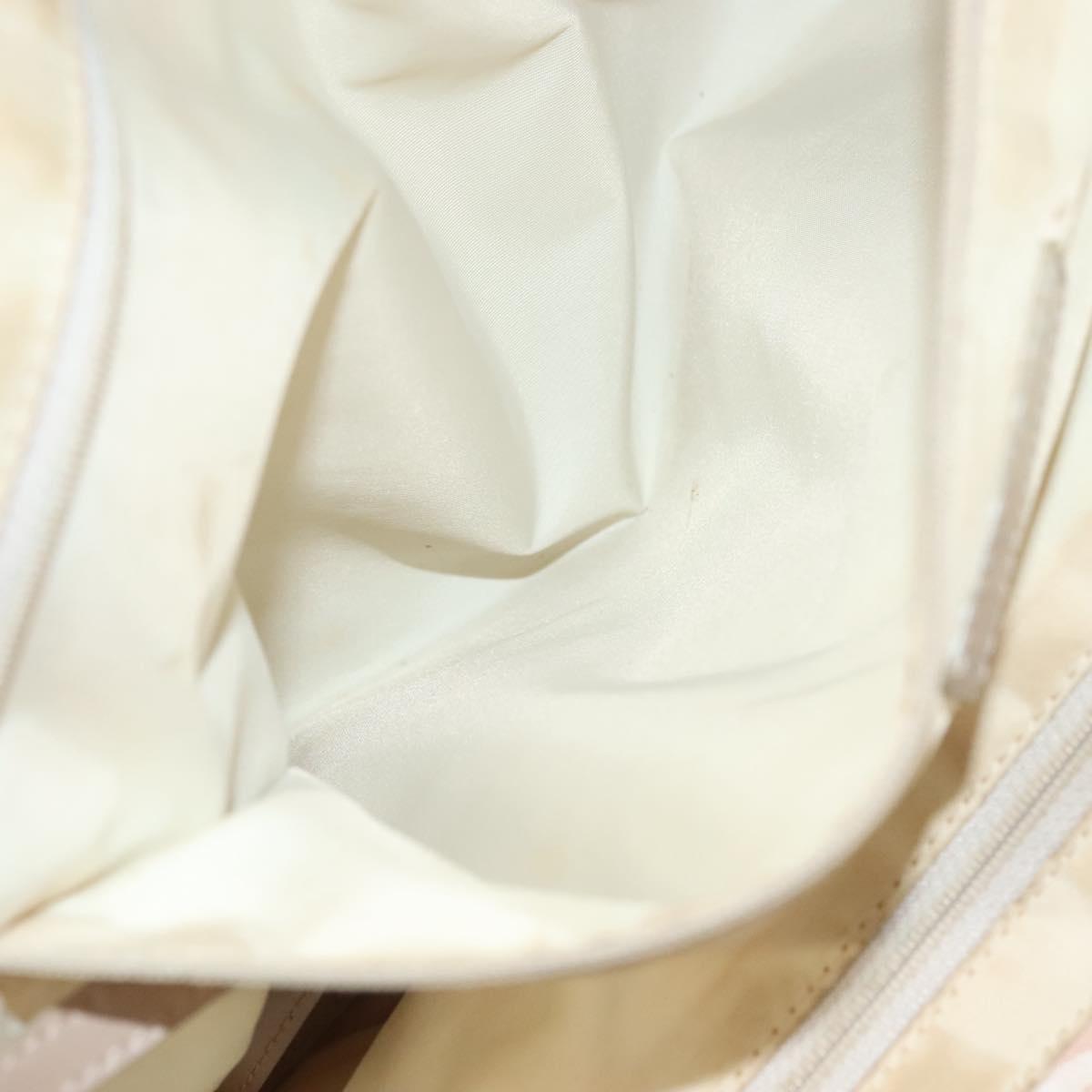 CHANEL New Travel Line Tote Bag Nylon Beige Gold CC Auth ti3356