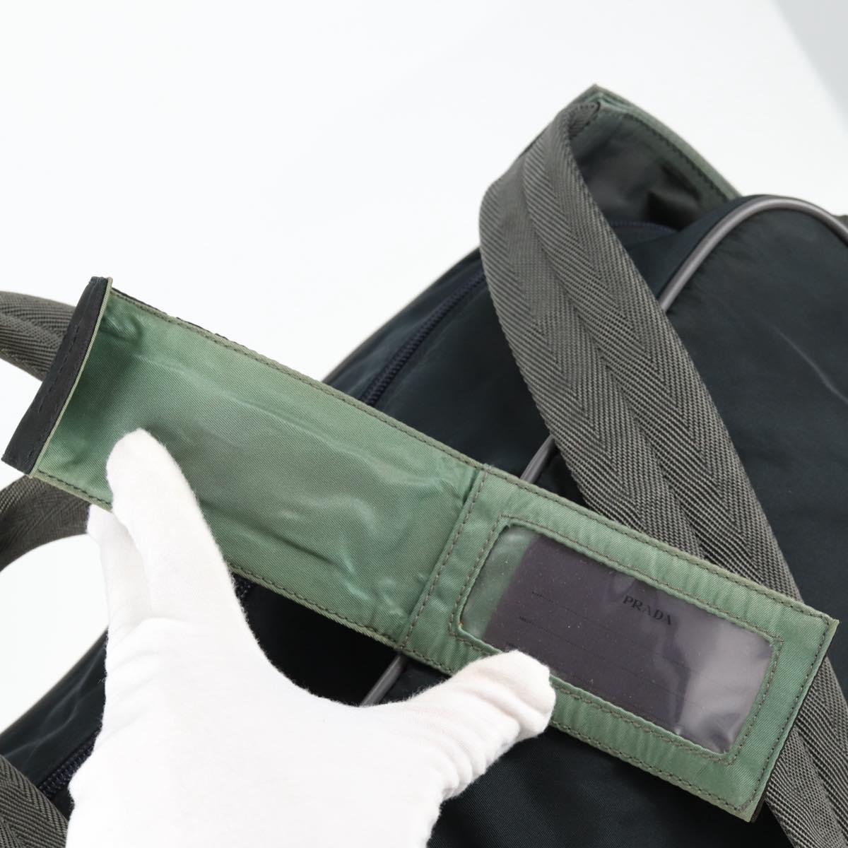 PRADA Sports Hand Bag Nylon 2way Navy Silver Auth ti3358