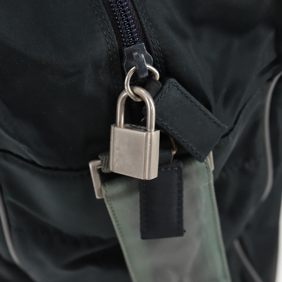 PRADA Sports Hand Bag Nylon 2way Navy Silver Auth ti3358