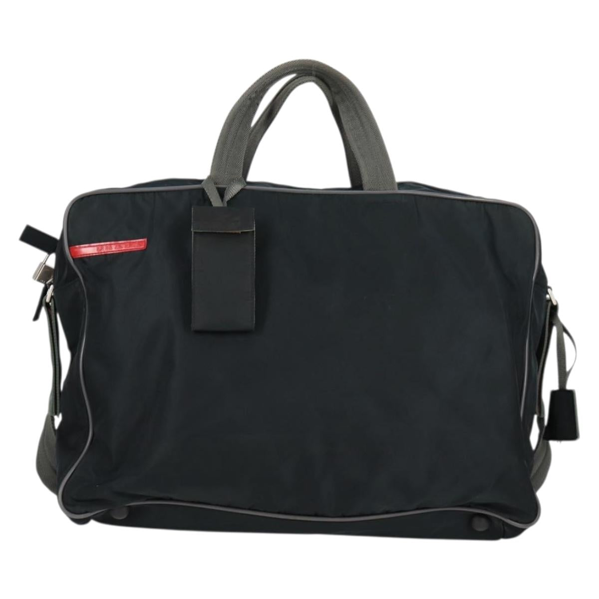 PRADA Sports Hand Bag Nylon 2way Navy Silver Auth ti3358