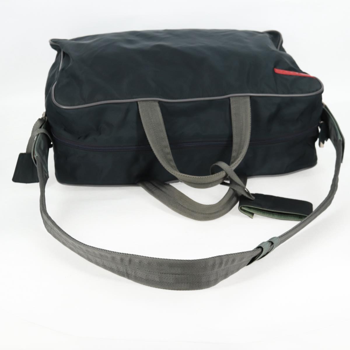 PRADA Sports Hand Bag Nylon 2way Navy Silver Auth ti3358