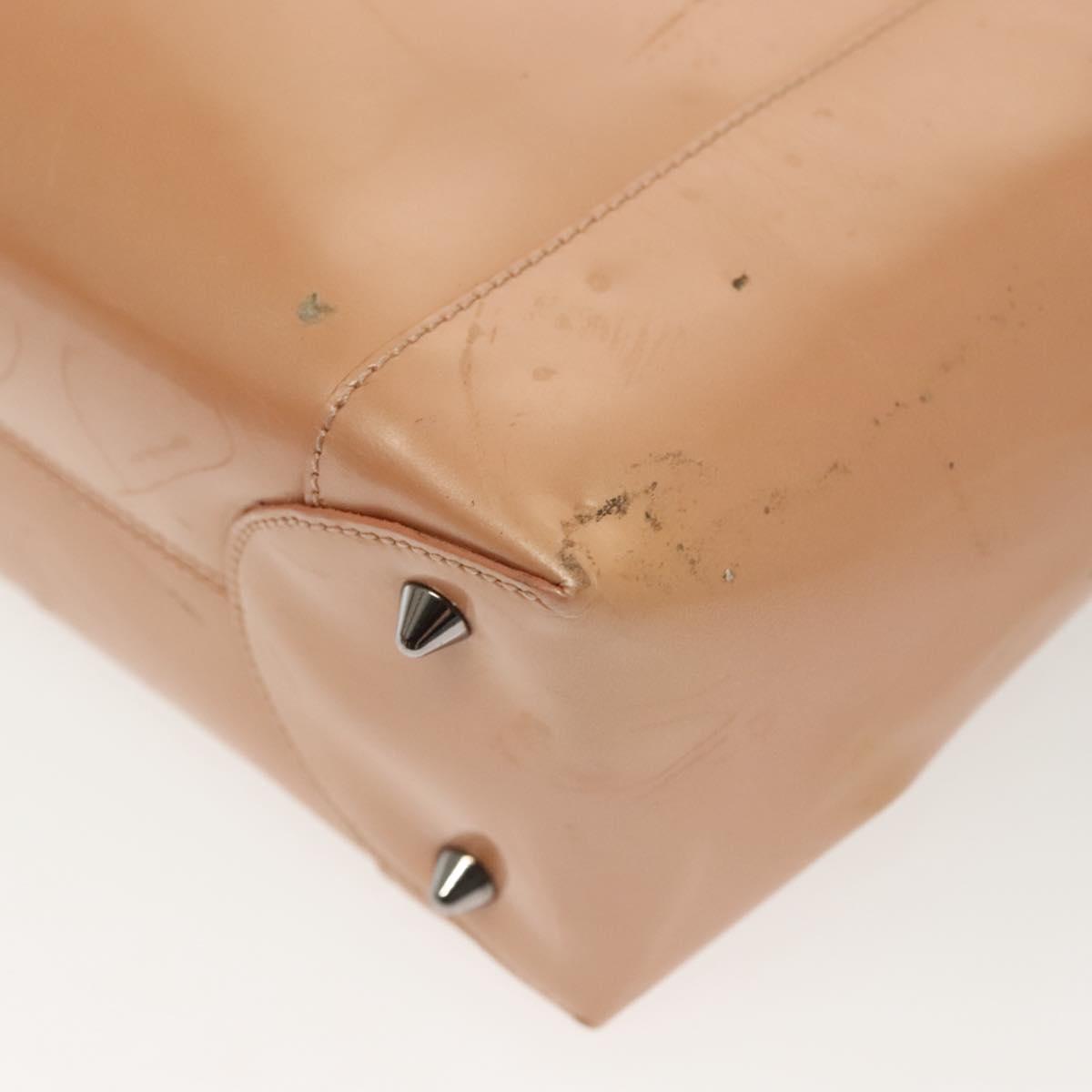 Christian Dior Maris Pearl Hand Bag Enamel Pink Auth ti3359