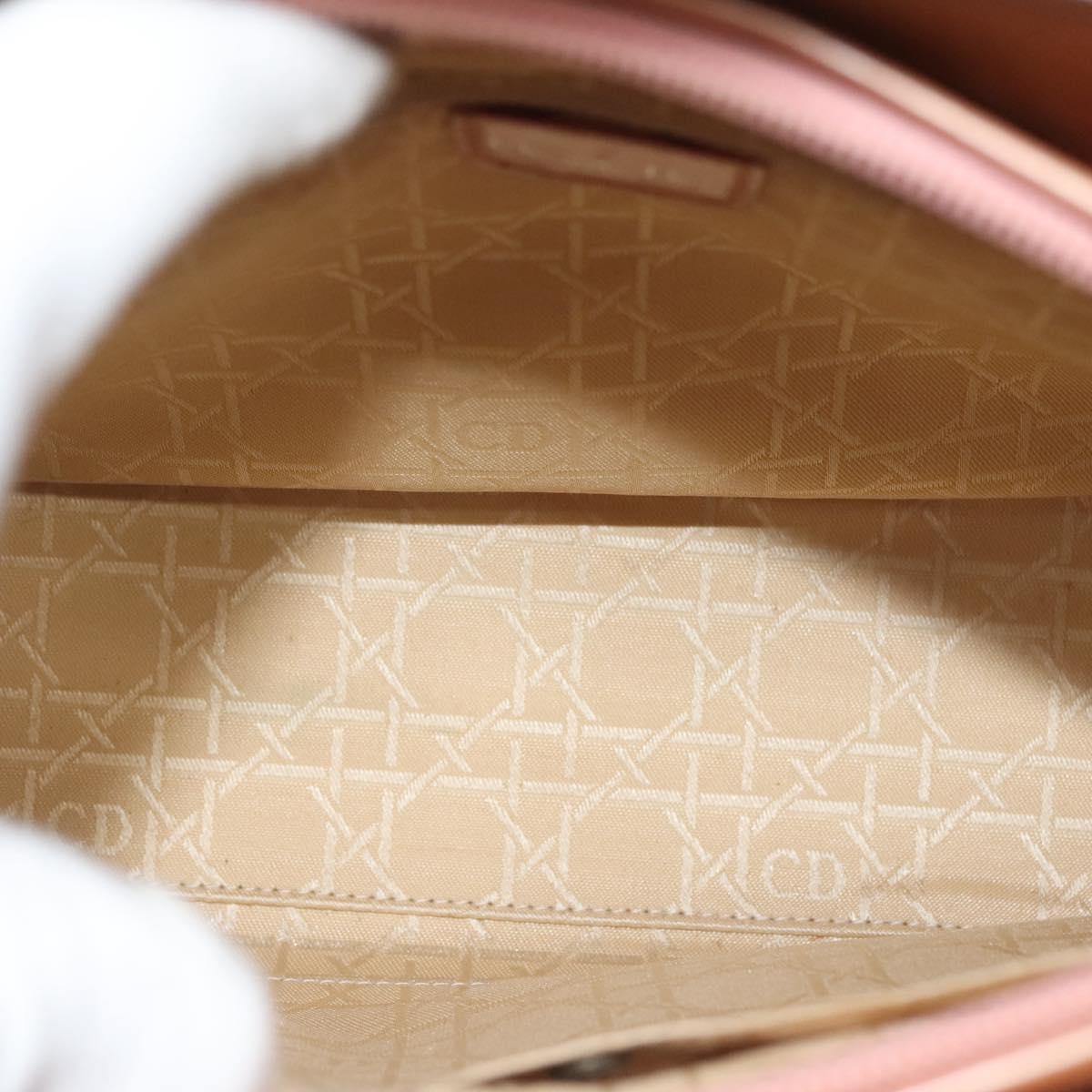 Christian Dior Maris Pearl Hand Bag Enamel Pink Auth ti3359