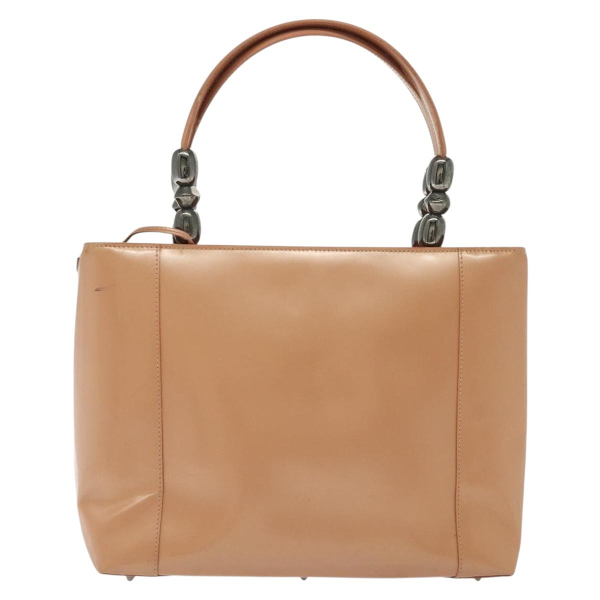 Christian Dior Maris Pearl Hand Bag Enamel Pink Auth ti3359