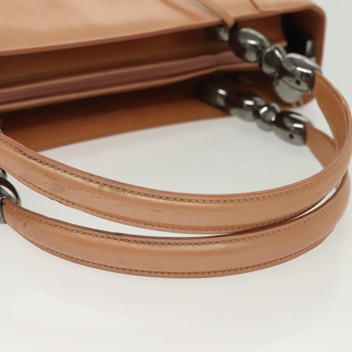 Christian Dior Maris Pearl Hand Bag Enamel Pink Auth ti3359