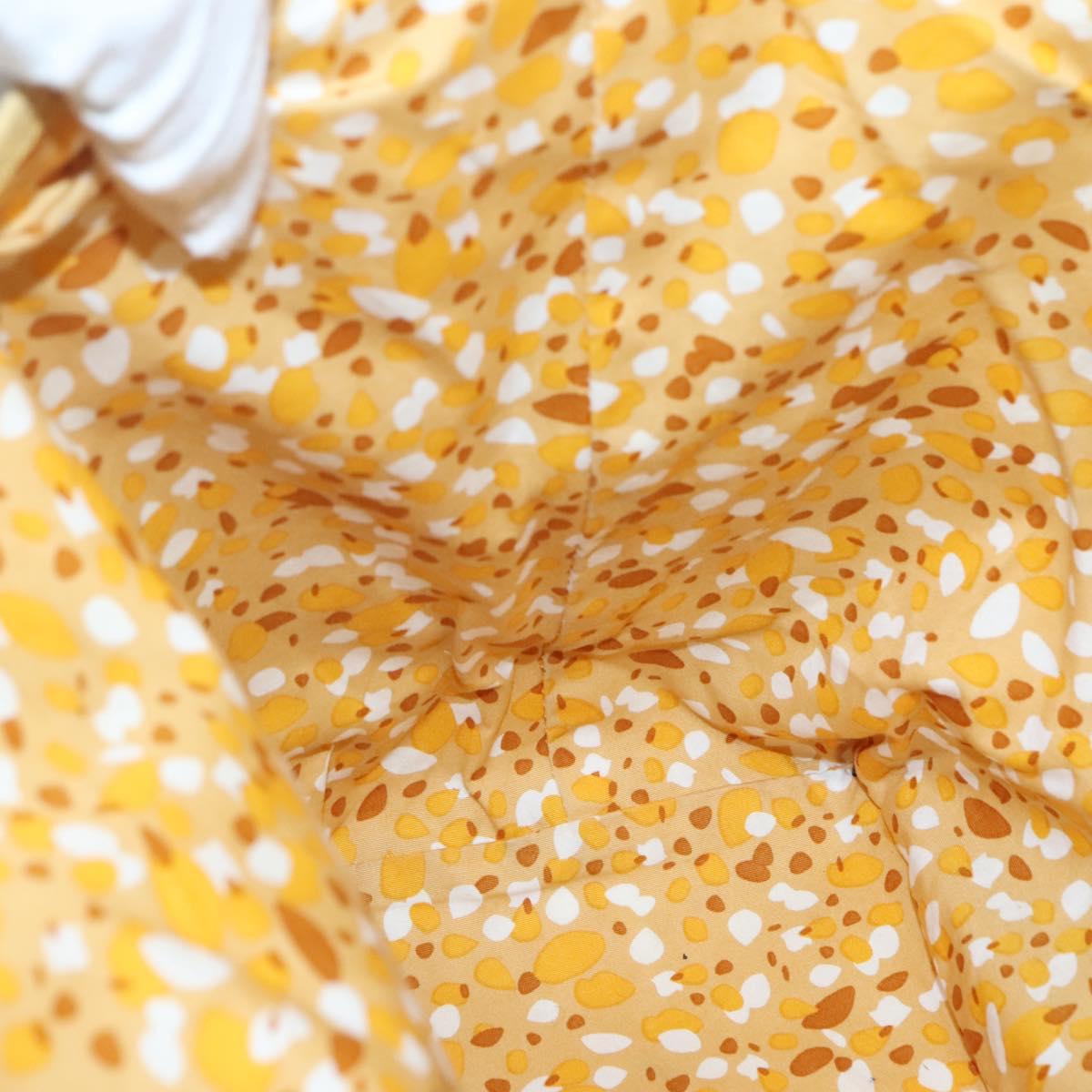 BURBERRY Tote Bag Canvas Leather White Yellow gold Auth ti3365