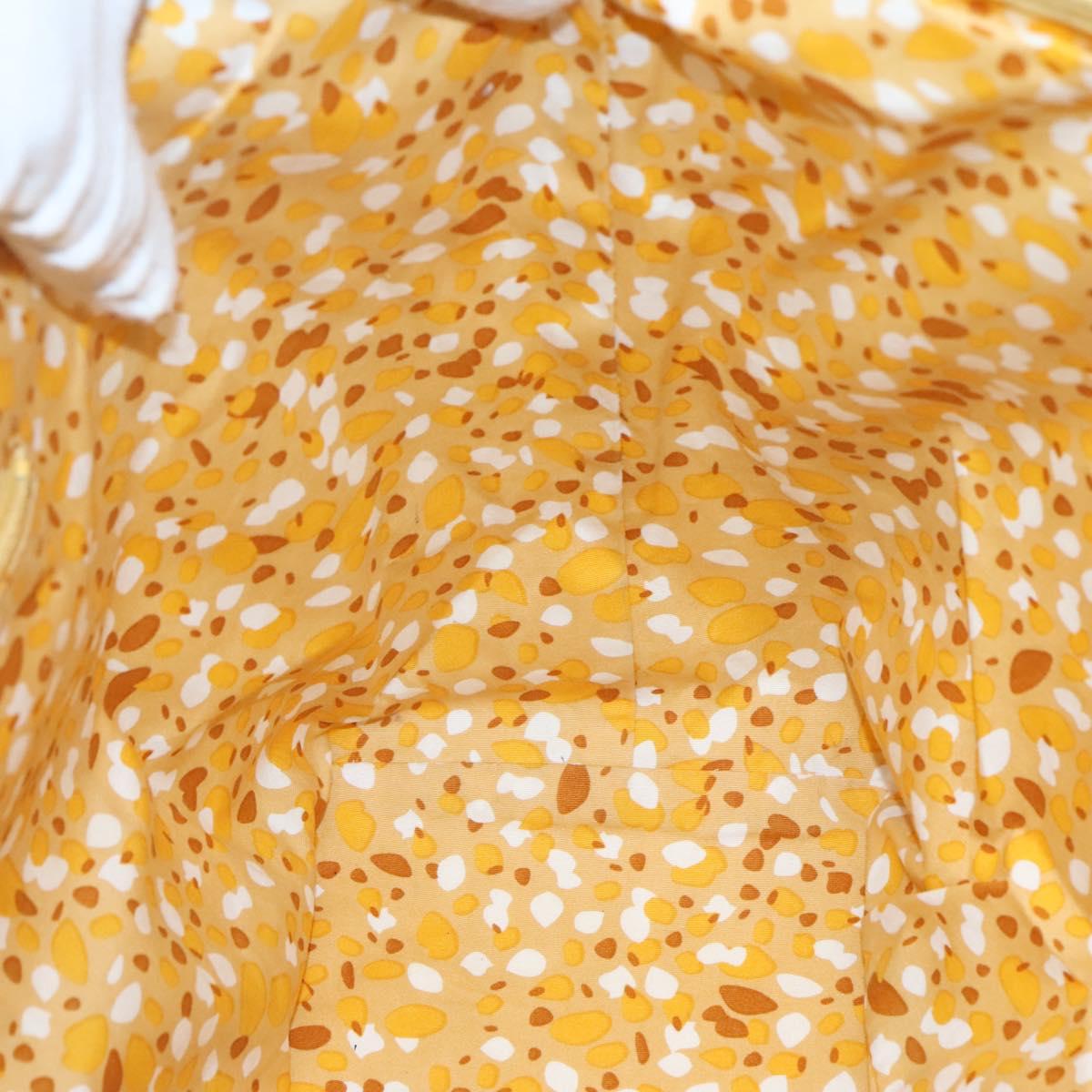 BURBERRY Tote Bag Canvas Leather White Yellow gold Auth ti3365