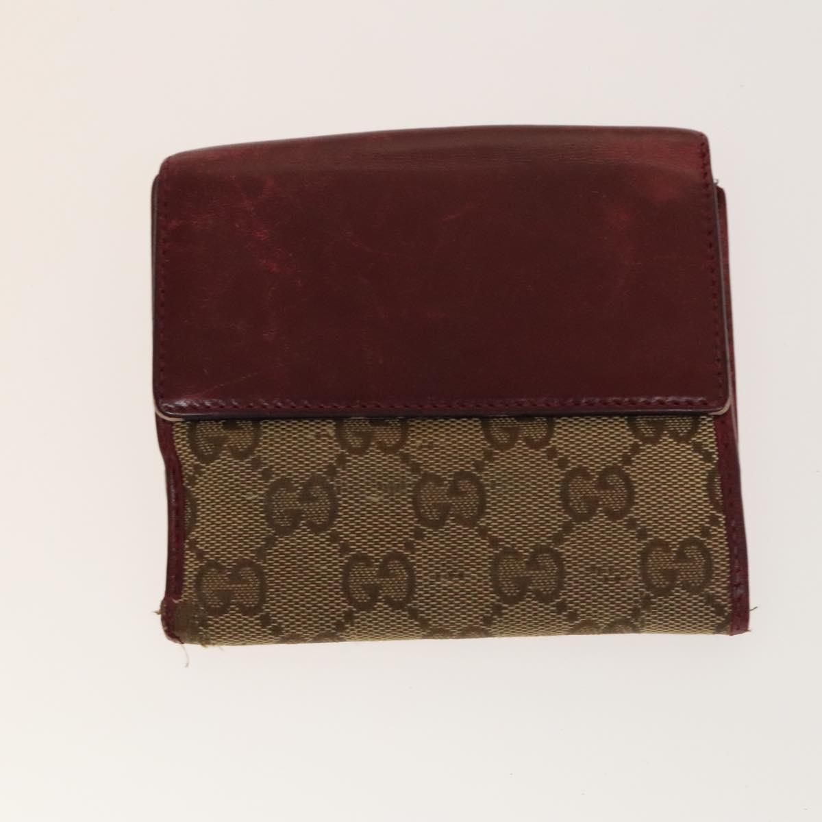 GUCCI GG Canvas GG Supreme Wallet Leather PVC 4Set Beige Pink Auth ti3368