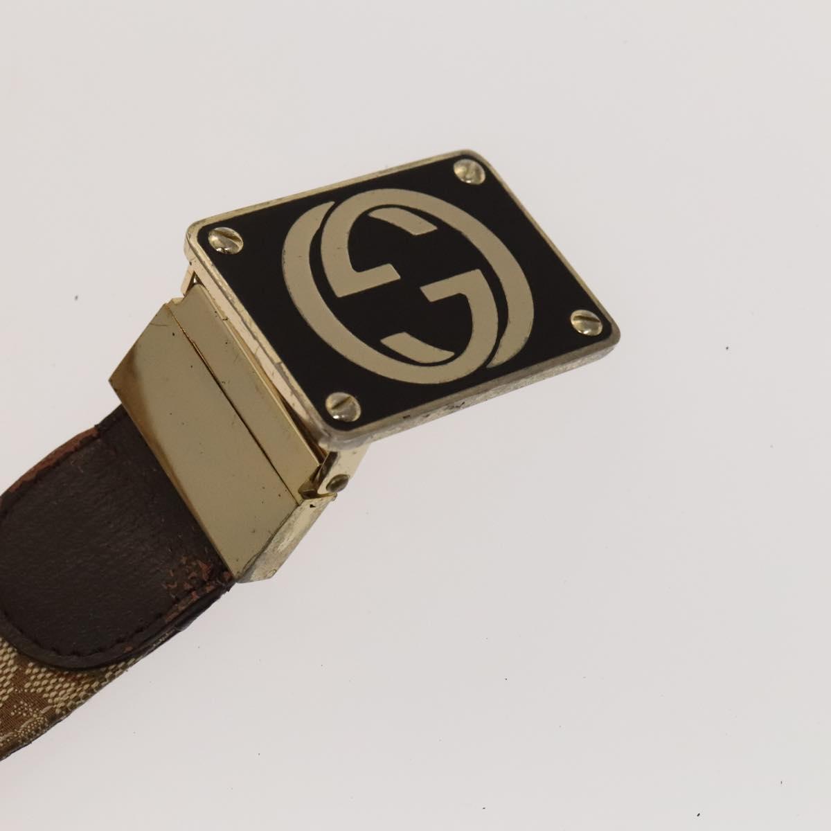 GUCCI GG Canvas Web Sherry Line Belt Canvas 3Set White Beige Auth ti3375