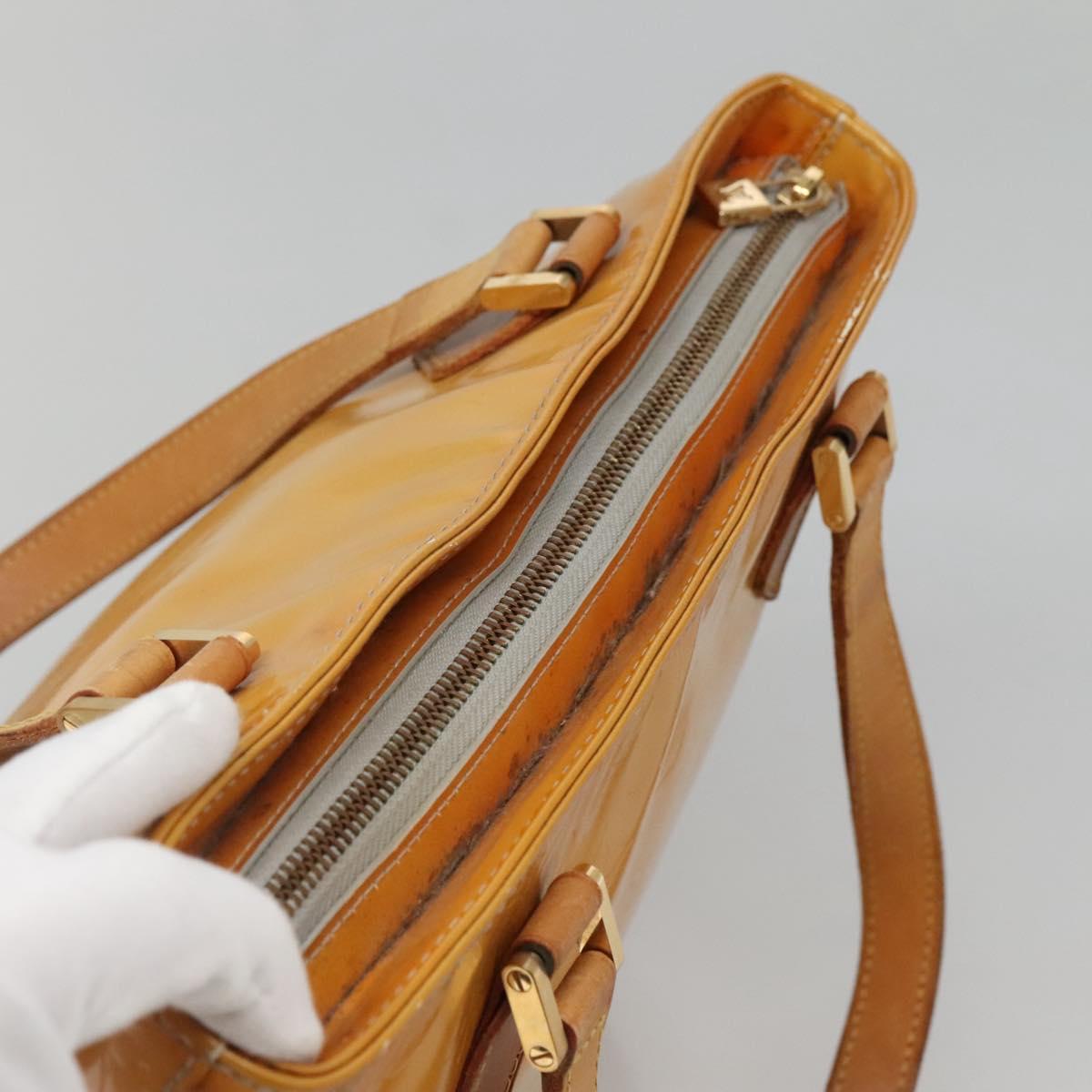 LOUIS VUITTON Monogram Vernis Houston Hand Bag Gris M91053 LV Auth ti3376