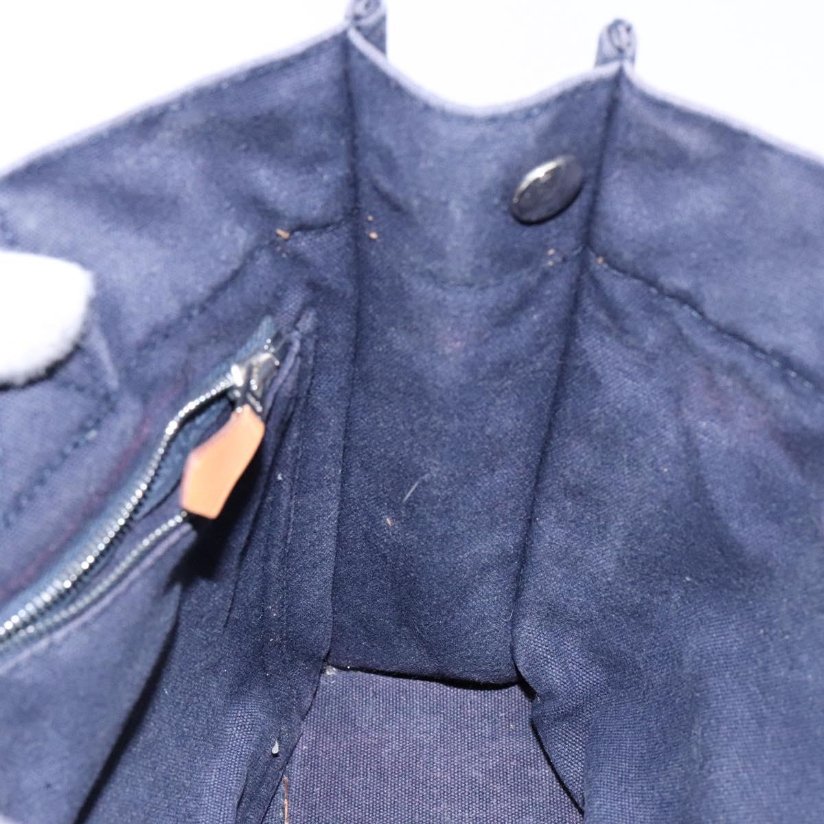 HERMES Fourre Tout PM Hand Bag Canvas Navy Auth ti3389