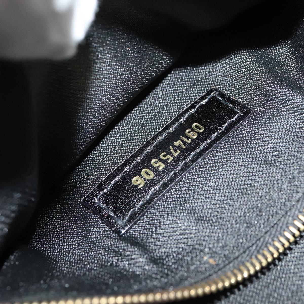 FENDI Hand Bag Enamel 2way Black Gold Auth ti3390