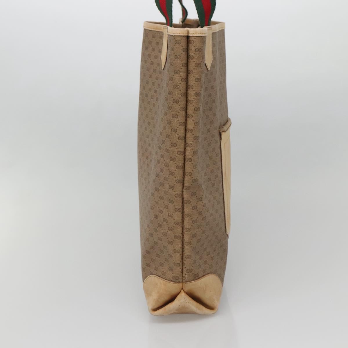 GUCCI Micro GG Supreme Web Sherry Line Bag PVC Beige 904 002 0222 Auth ti3393