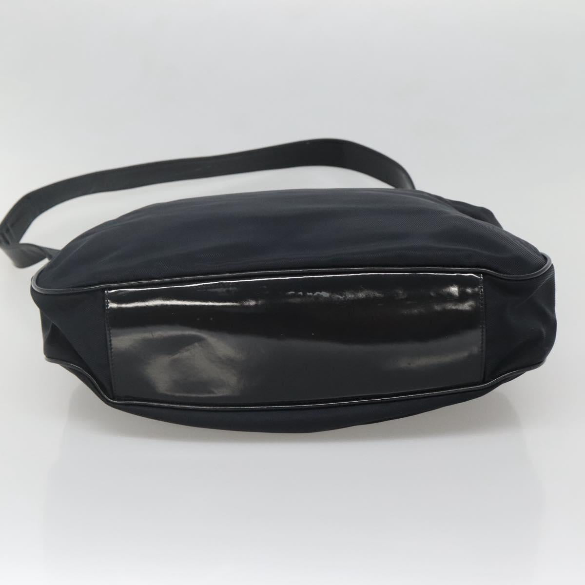 GUCCI Bamboo Hand Bag Nylon 2way Black Silver 001 1705 1577 Auth ti3394