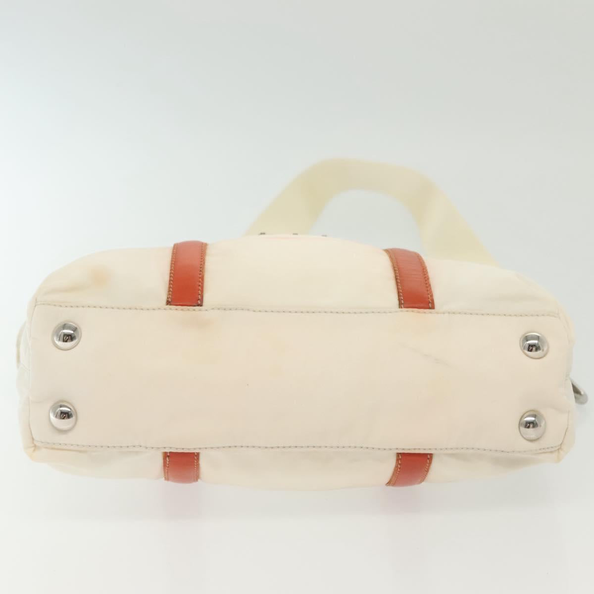 PRADA Hand Bag Nylon 2way White Silver Auth ti3400
