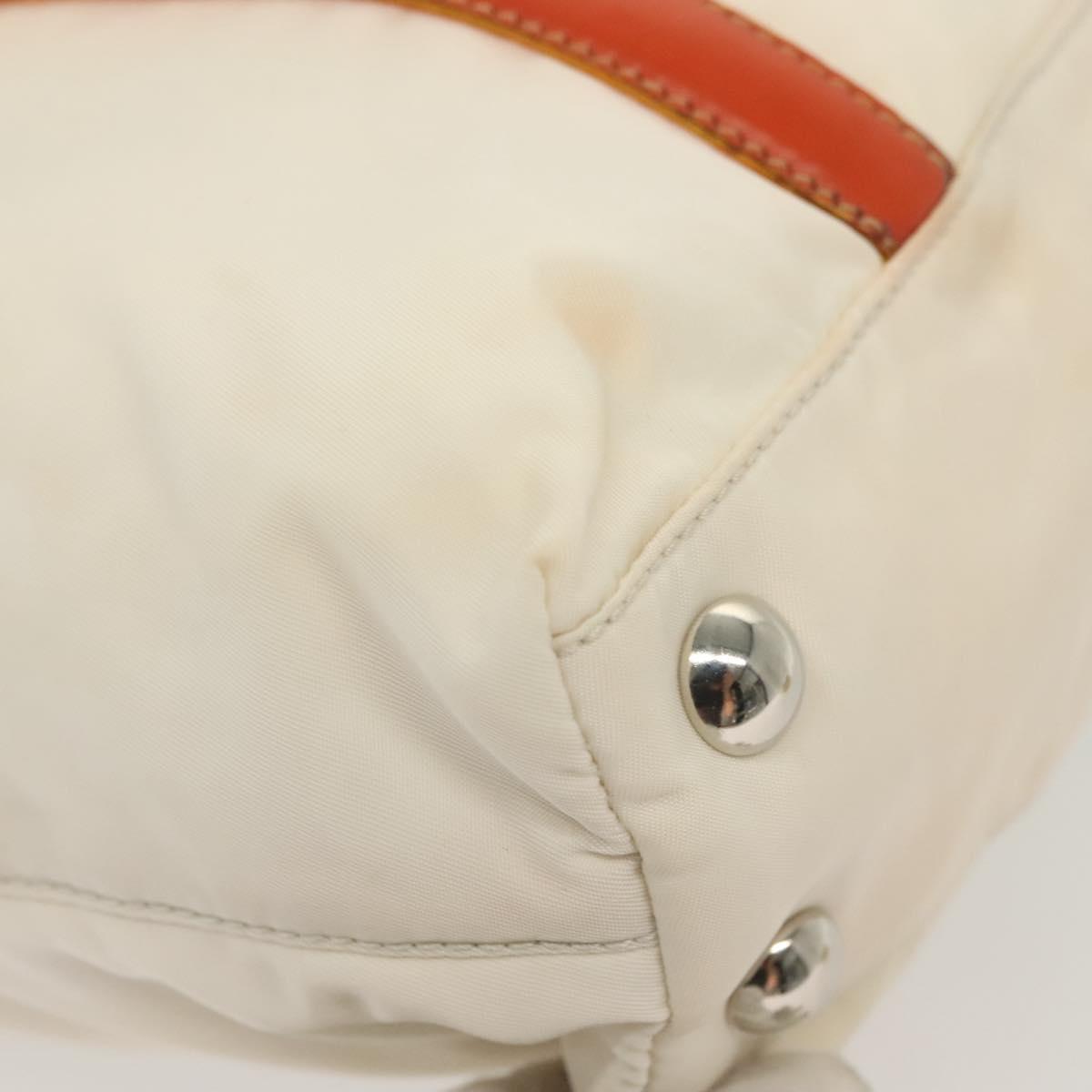 PRADA Hand Bag Nylon 2way White Silver Auth ti3400