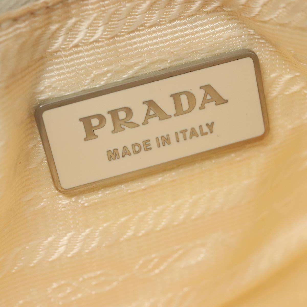 PRADA Hand Bag Nylon 2way White Silver Auth ti3400
