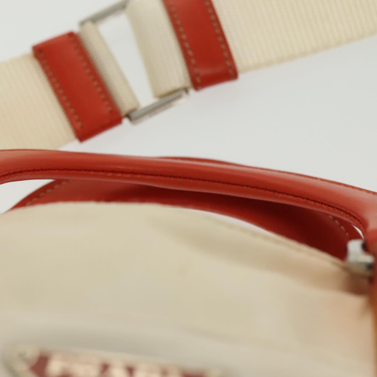 PRADA Hand Bag Nylon 2way White Silver Auth ti3400