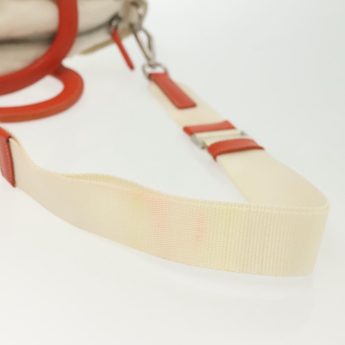 PRADA Hand Bag Nylon 2way White Silver Auth ti3400