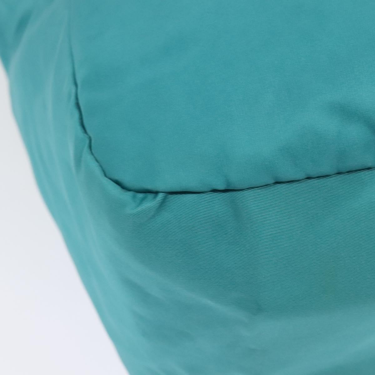 PRADA Tote Bag Nylon 2way Turquoise Blue Silver Auth ti3401