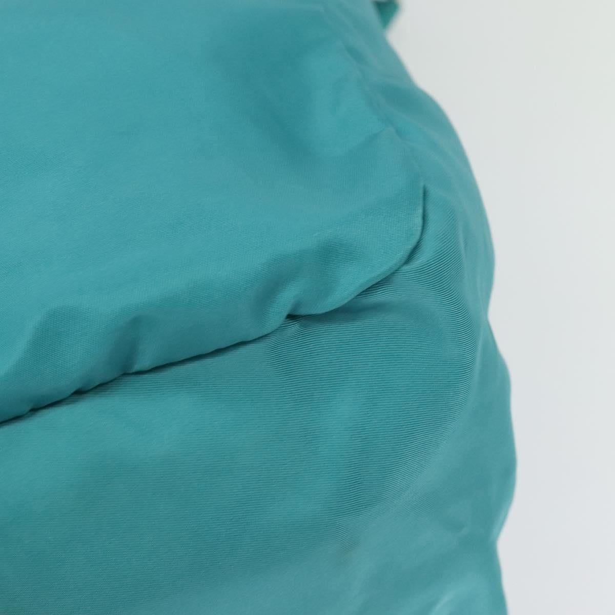 PRADA Tote Bag Nylon 2way Turquoise Blue Silver Auth ti3401