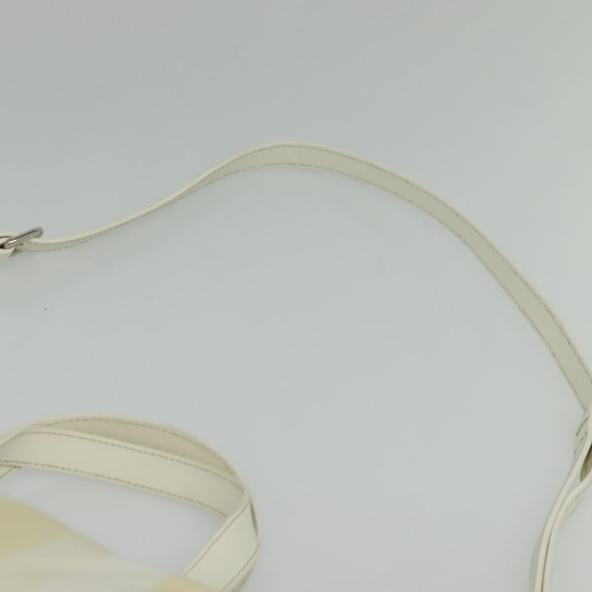 PRADA Hand Bag Nylon 2way Beige Silver Auth ti3404