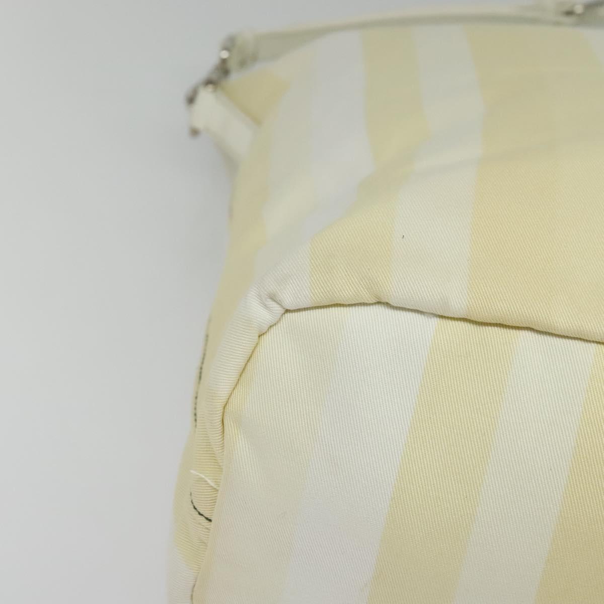 PRADA Hand Bag Nylon 2way Beige Silver Auth ti3404